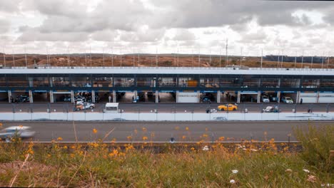 Time-lapse-pit-stop-auto-sport-race-event-on-circuit-in-Zandvoort-Netherlands