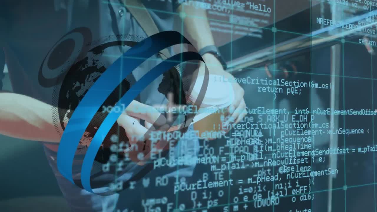 스마트폰을 사용하는 카우카스계 사업가에 대한 금융 데이터 처리 애니메이션