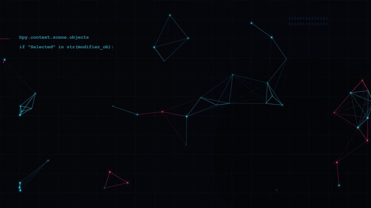 Programming Code Deleting on Screen with Abstract Network Background