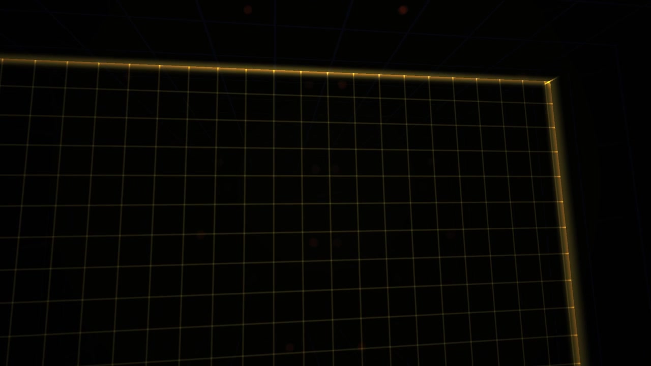 Abstract Digital Grid Moving Through Dark Virtual Space