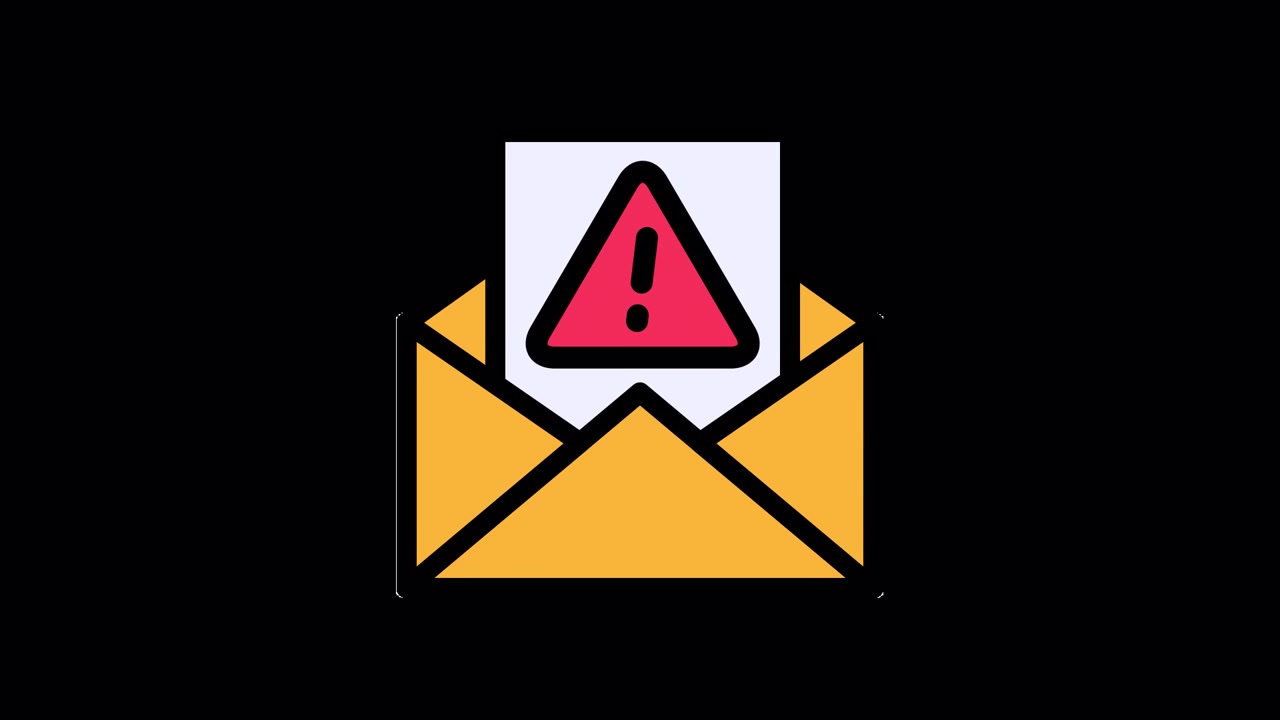 Animated Warning Notification Icon in an Open Envelope
