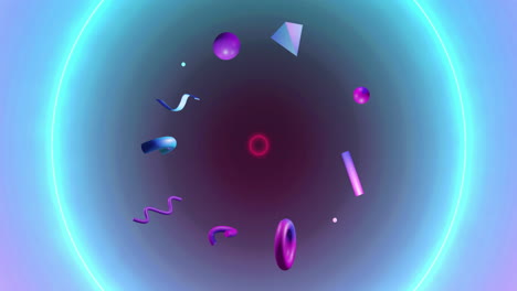 animación de formas 3d abstractas sobre un fondo oscuro que parpadea