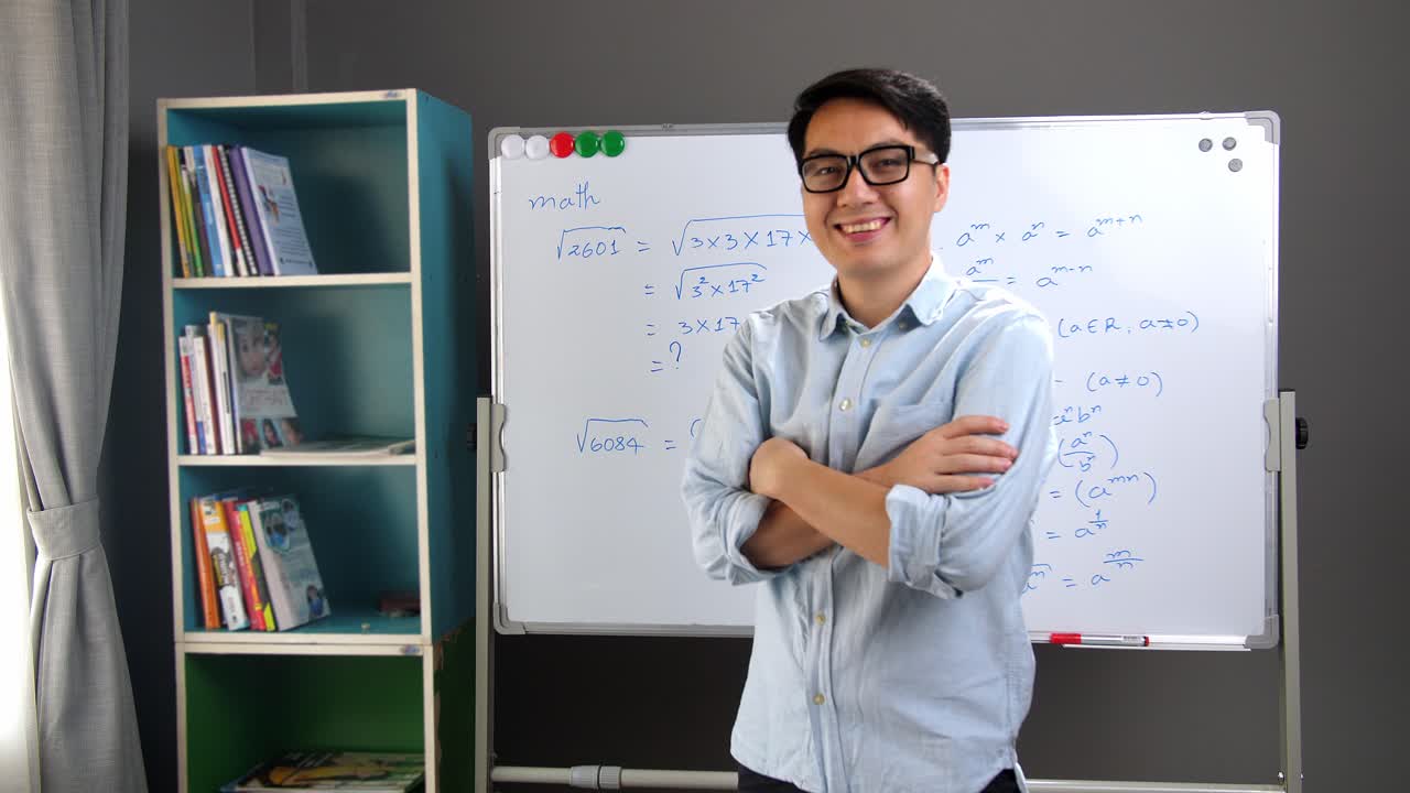 Portrait Of Confident Asian Male Teacher In Home