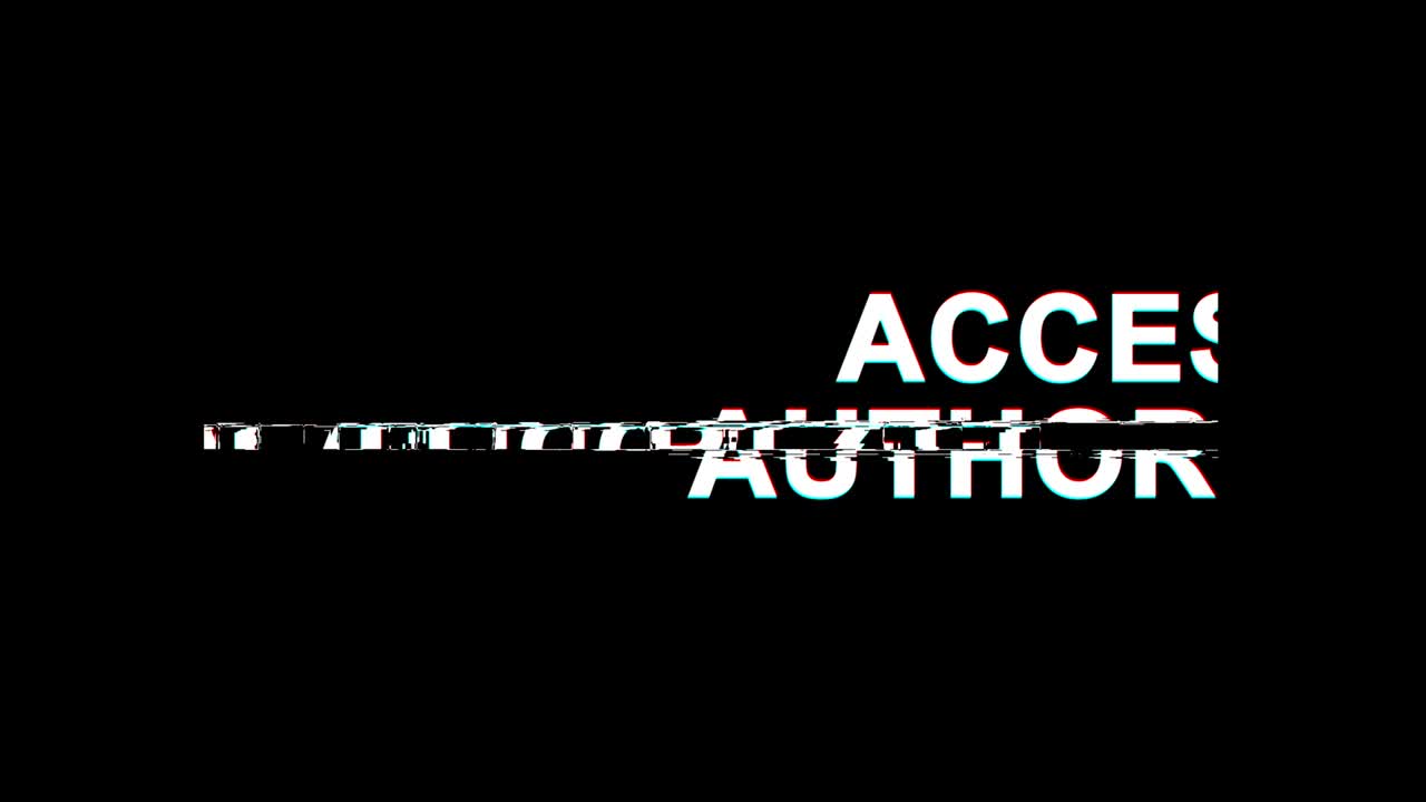 Access Authorized Glitch Effect Text Digital TV Distortion 4K Loop Animation