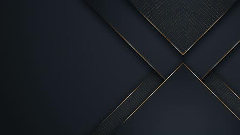 abstract luxury background. polygonal pattern. black and gold lines. seamless loop computer generated motion graphics. video 3840x2160.