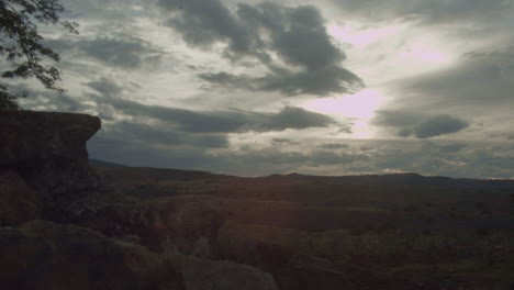 timelapse of clouds in front of the sun between the mountains of the beautiful valleys of tequila jalisco, mexico