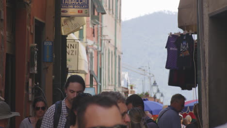 tourists in the streets in cinque terre, italy - slow motion