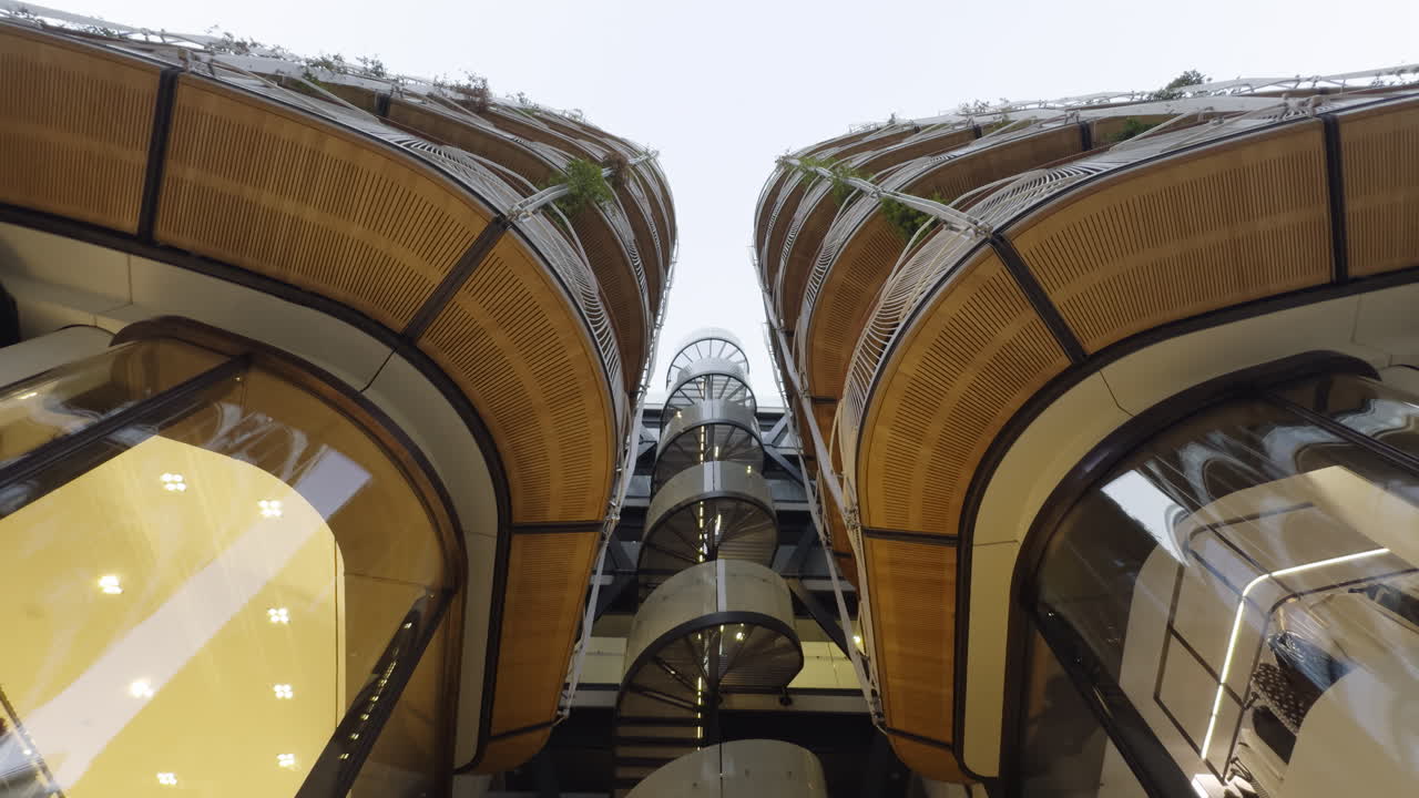 Modern Architectural Detail of a Spiral Staircase Building