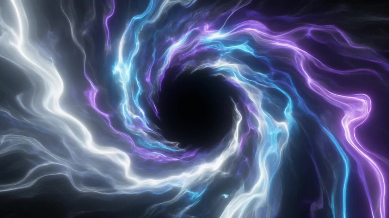 Abstract Glowing Energy Vortex with Swirling Blue and Purple Light