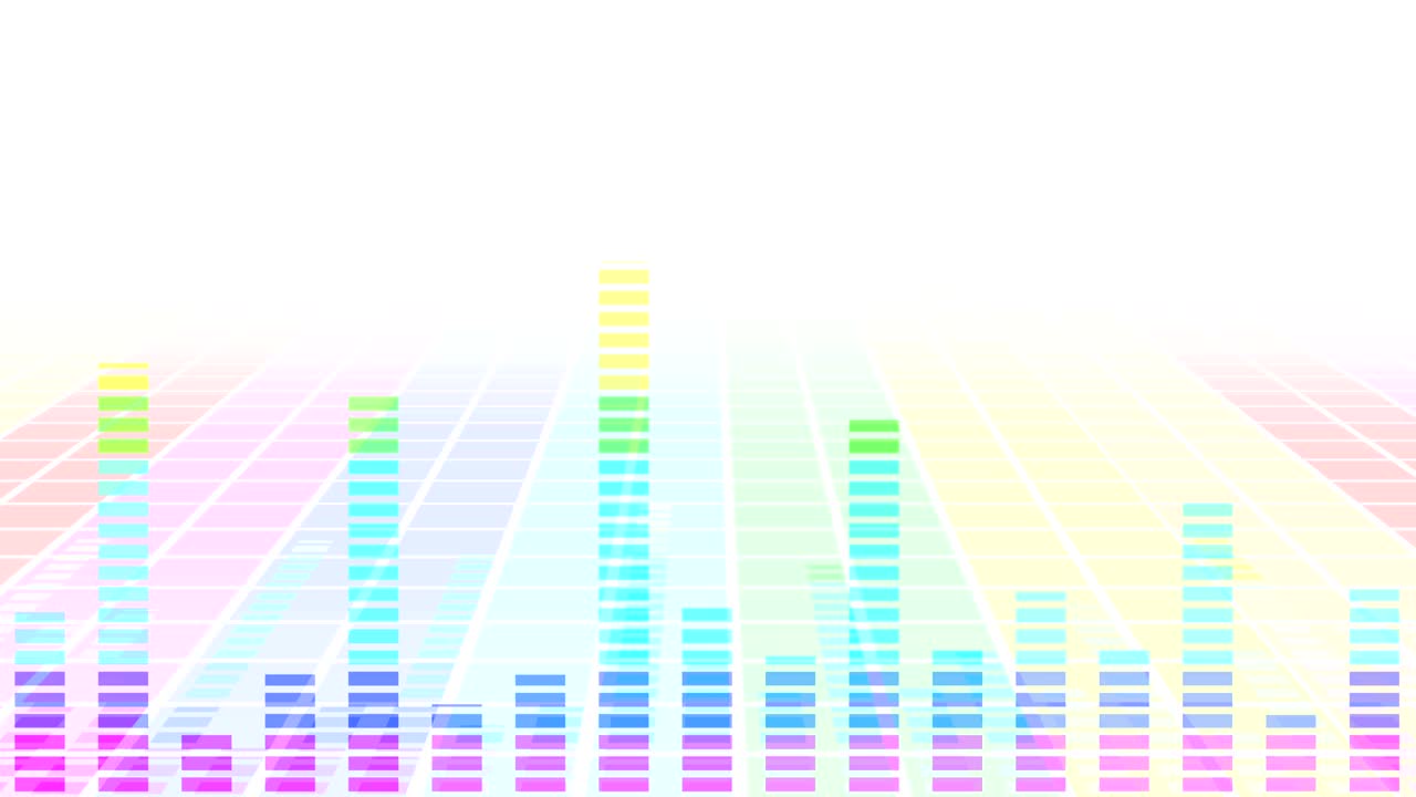 파티를위한 다채로운 음파. 디스코 배경. 추상적인 다채로운 파동 패턴. 음악 이라이저의 루프 애니메이션.