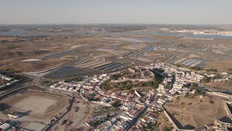 Castle-of-Castro-Marim,-medieval-castle-on-hilltop-overlooking-sprawling-town