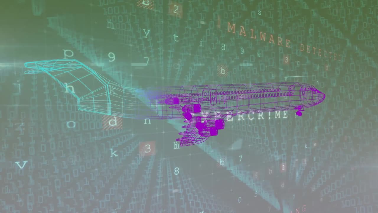 animación del procesamiento de datos sobre el plano