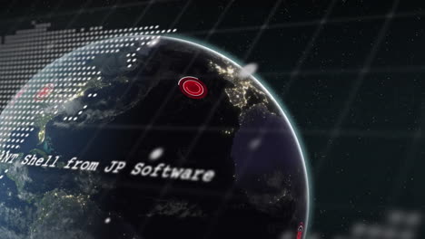 animation of globe and numbers rotating in digital space