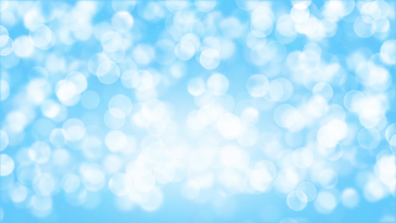 Bellissimo sfondo in loop per celebrazioni con grandi particelle bokeh in un romantico colore blu.