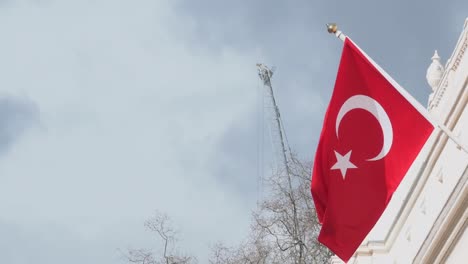 turkey flag in belgravia, london, united kingdom