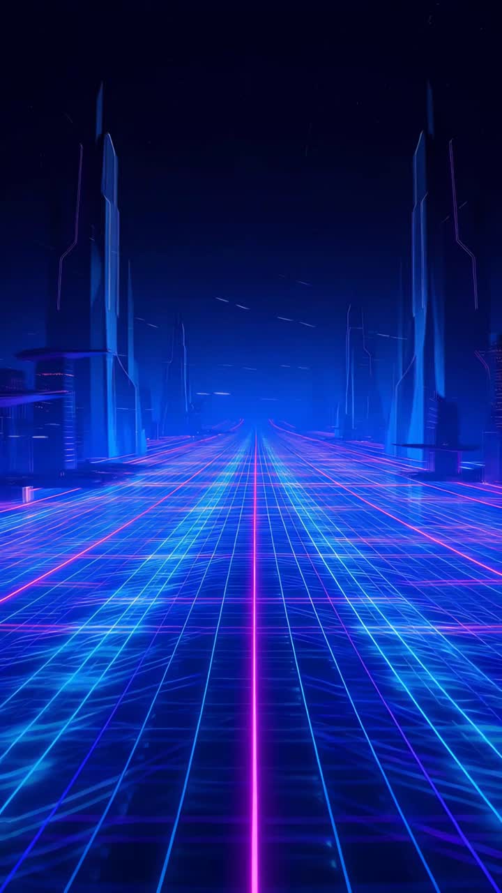 Retro-futuristico Sci-Fi Retrowave Griglia Neon 4K