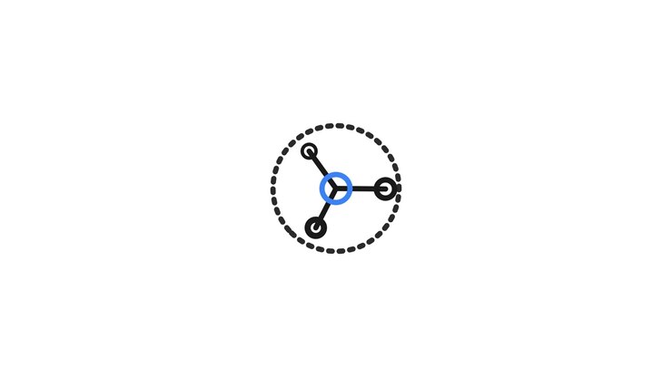 Minimalist Animated Loading Icon with Rotating Geometric Arms