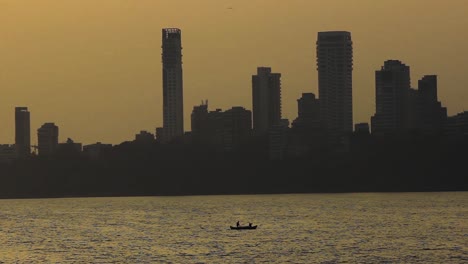 beautiful isolated skyline of marine drive mumbai city stock video i marine drive mumbai city skyline silhouette stock video full hd