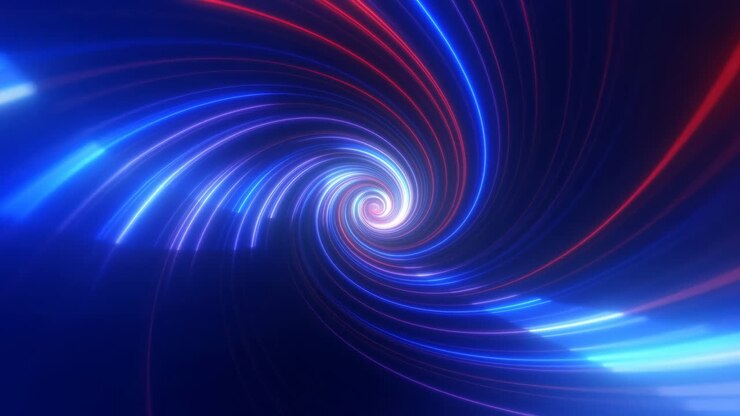Abstract Neon Light Spiral Tunnel Background