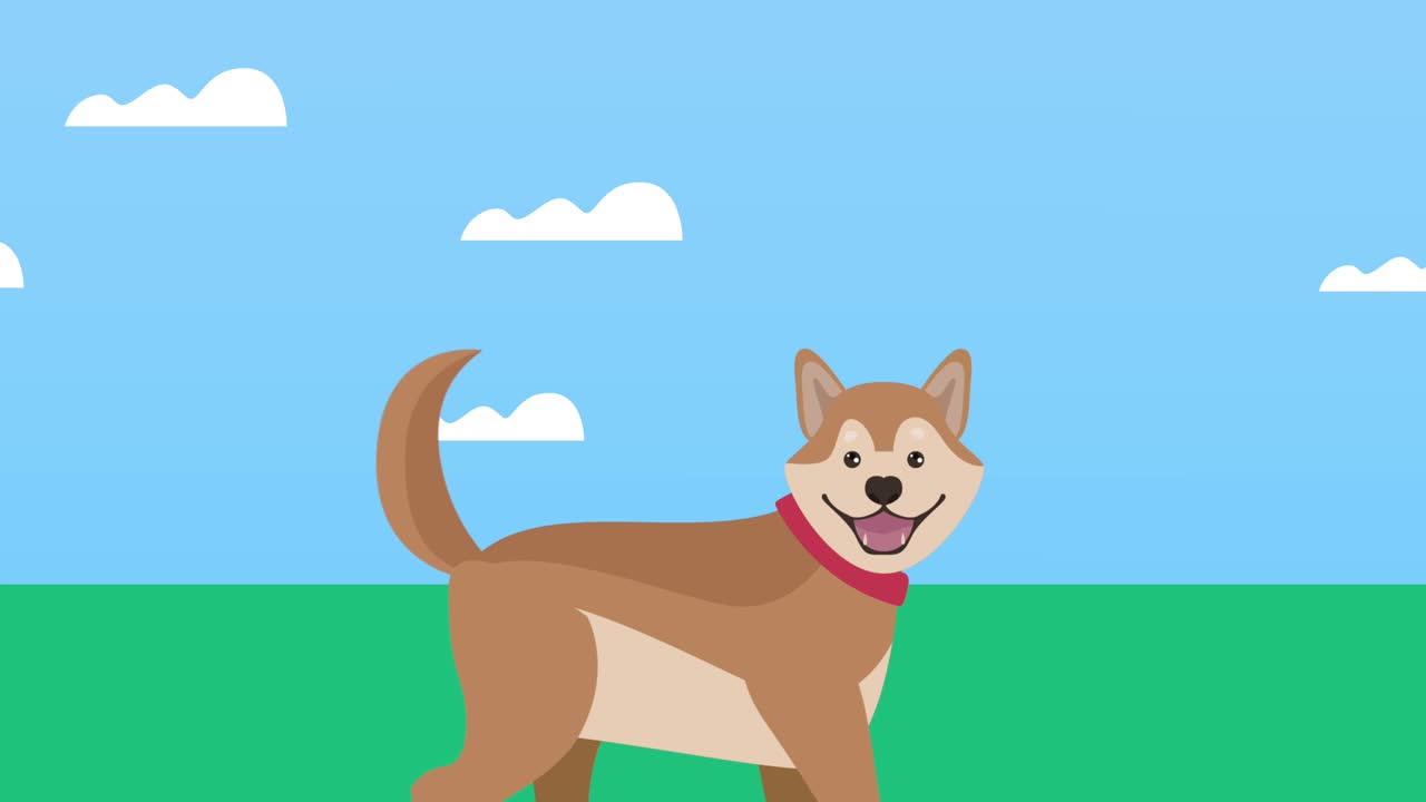 german shepherd mascot in the camp animation