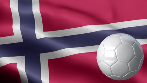 flag of norway and soccer ball - norway flag high detail - national flag norway wave pattern loopable elements