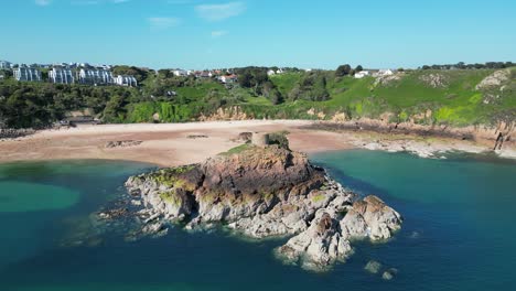 portelet beach jersey channel islands drone,aerial