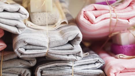 stack of rolled towels