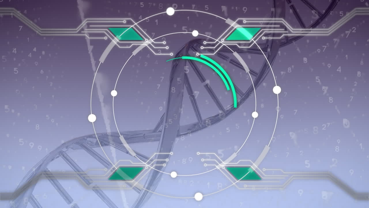 DNA with circuit board elements and rotating rings