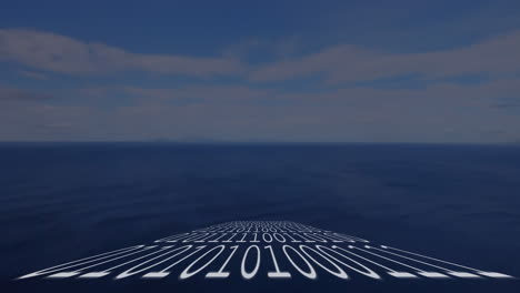 animation of binary coding over sea