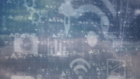 Animation of data processing over clouds
