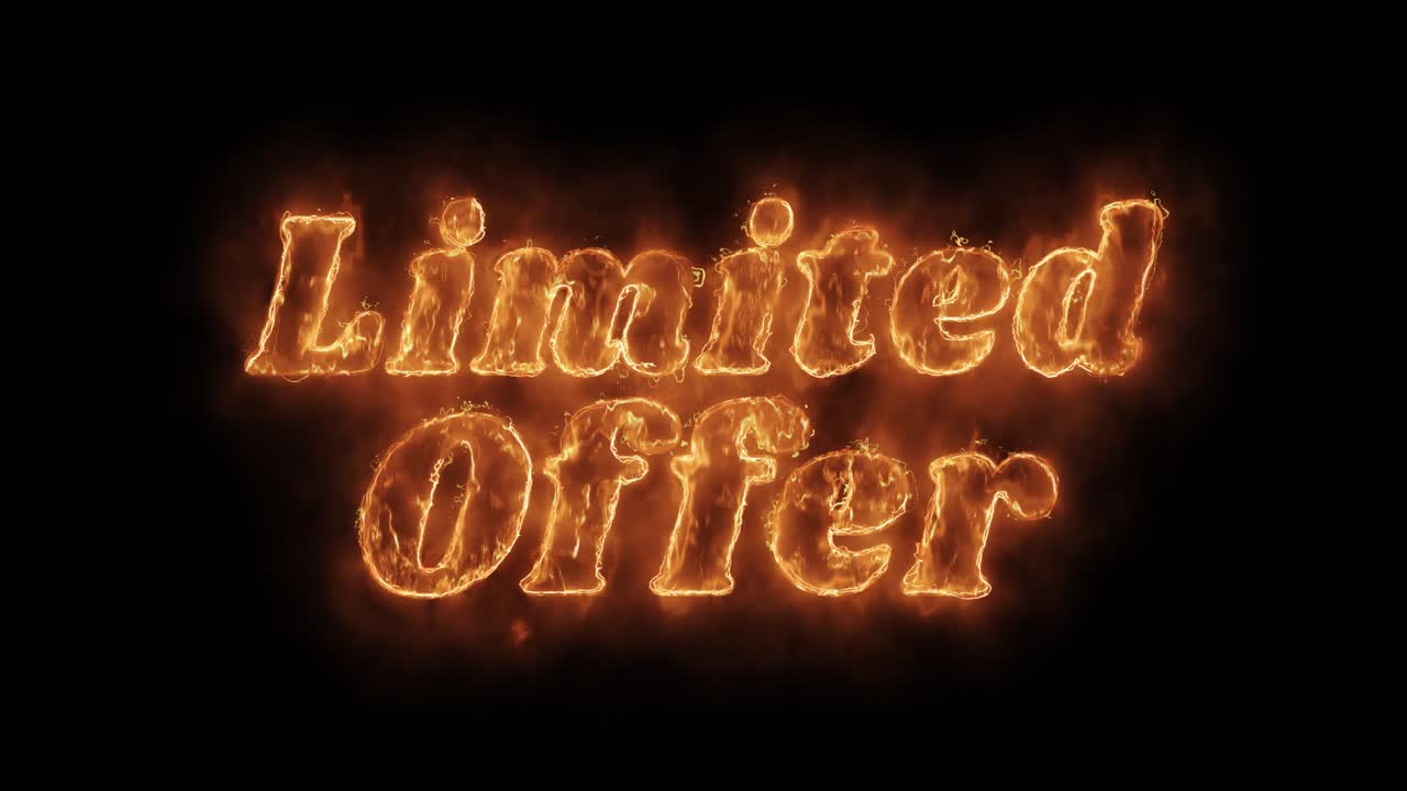 Limited Offer Text with Fire Effect