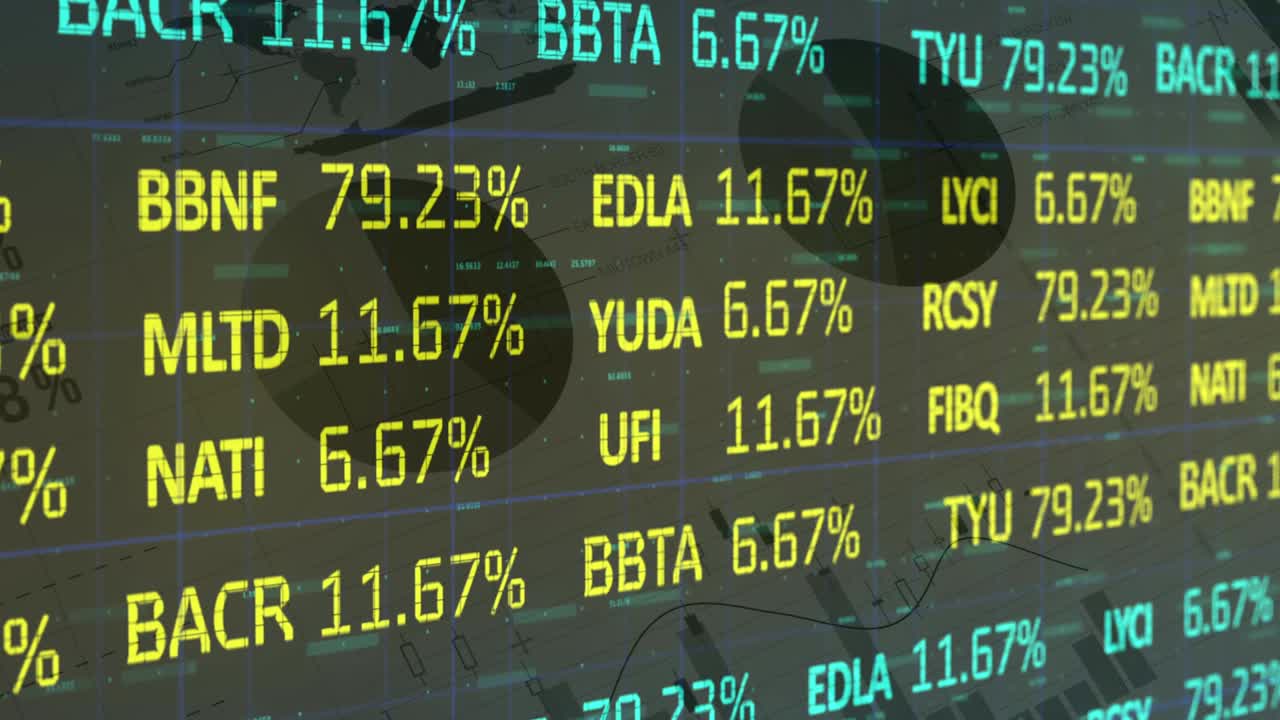 Animazione dell'elaborazione di statistiche e dati finanziari