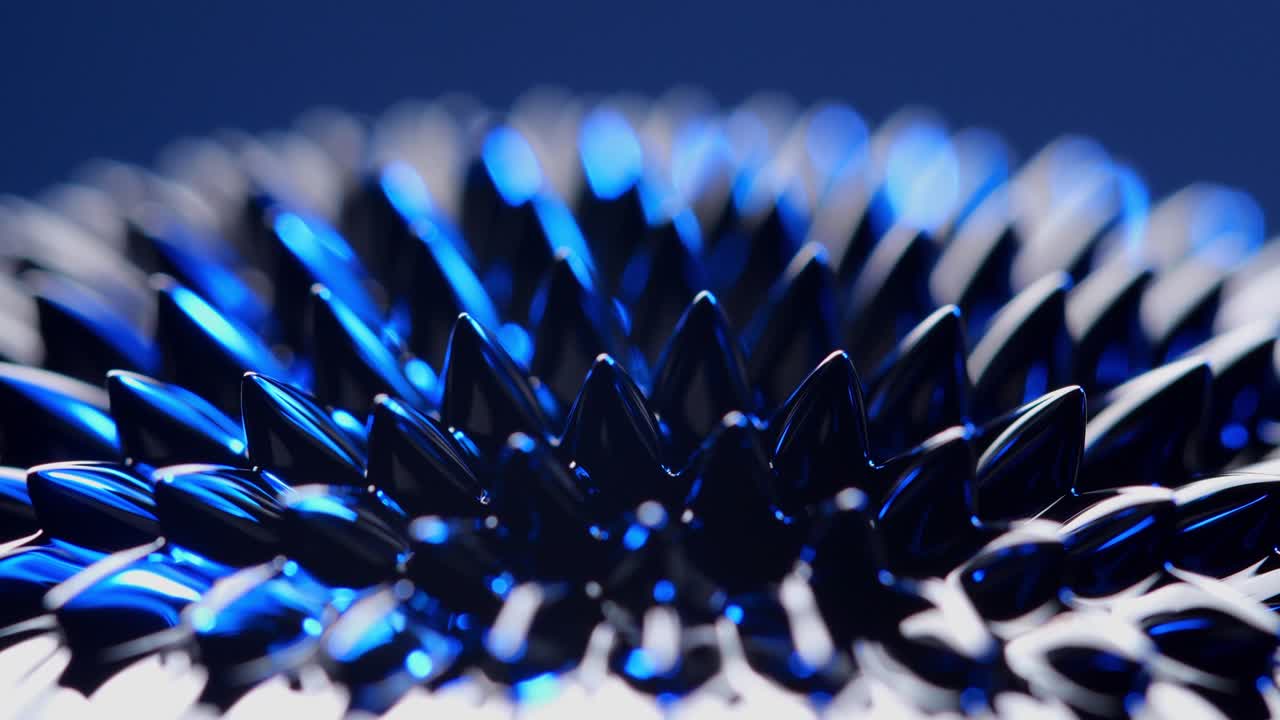 ferrofluid. 손된 영상.