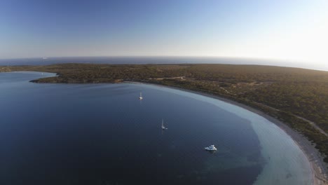 aerial drone view at sunset of lincoln national park, south, australia