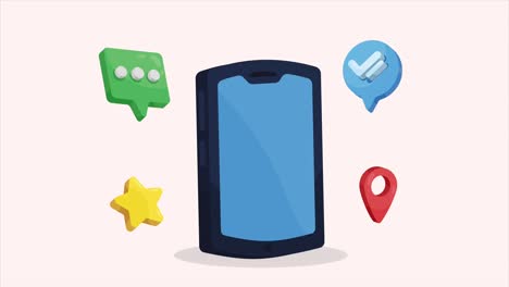 social media in smartphone animation