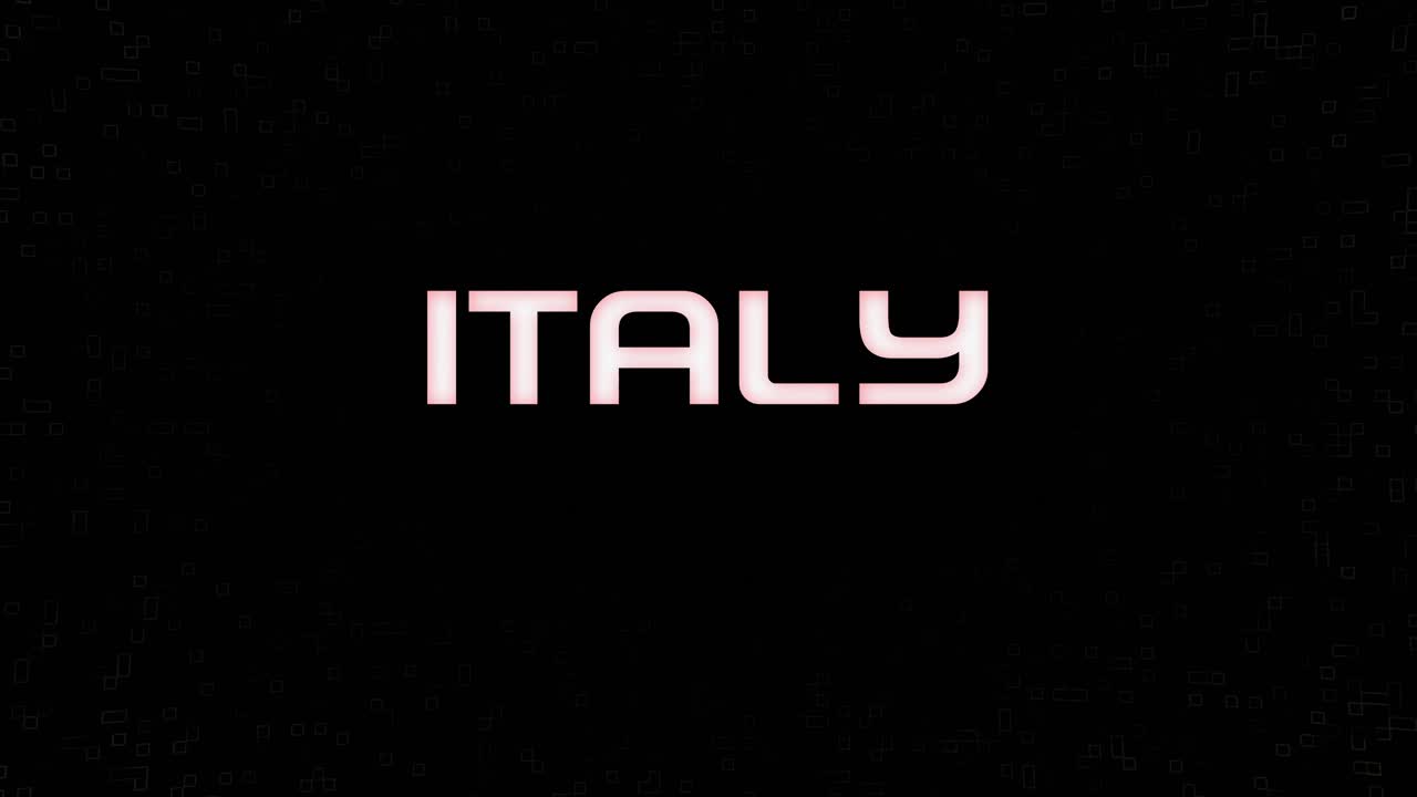 Bianco elettrificato su nero con logo giallo ITALIA