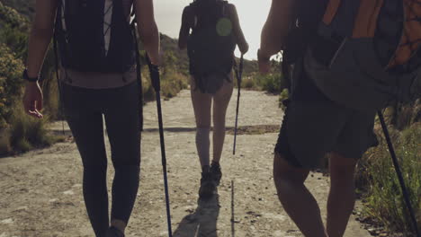 excursionistas en un sendero de montaña