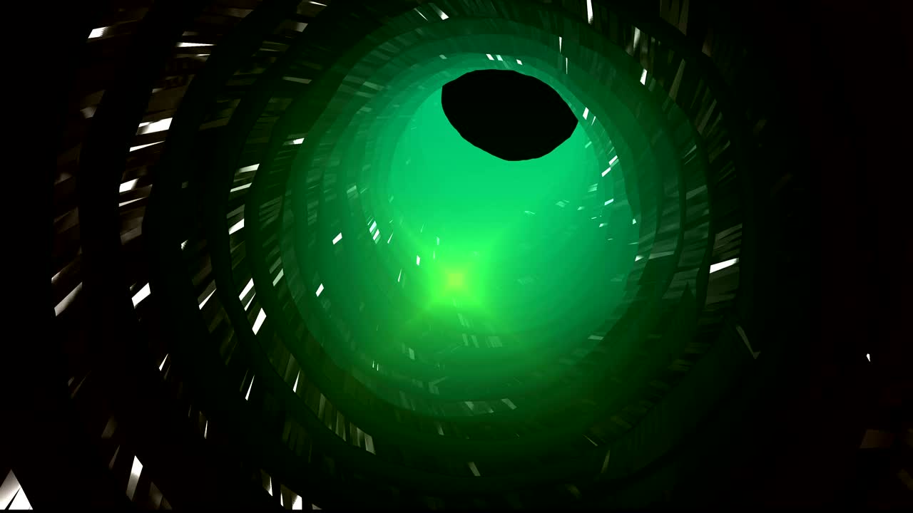 círculo geométrico abstracto, movimiento de bucle de túnel con luz