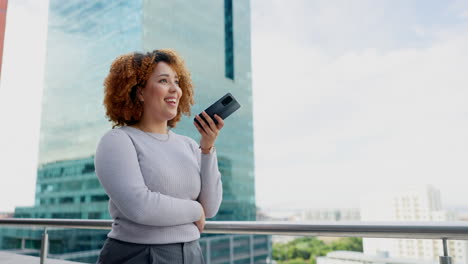 Digital,-city-or-black-woman-with-phone-call-loud