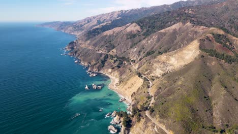 Aerial-view-of-Big-Sur,-Highway-1