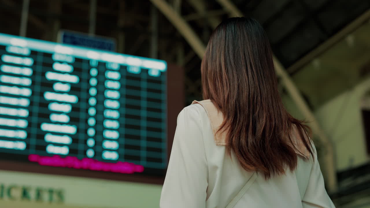 Woman Waiting for Flight at Airport