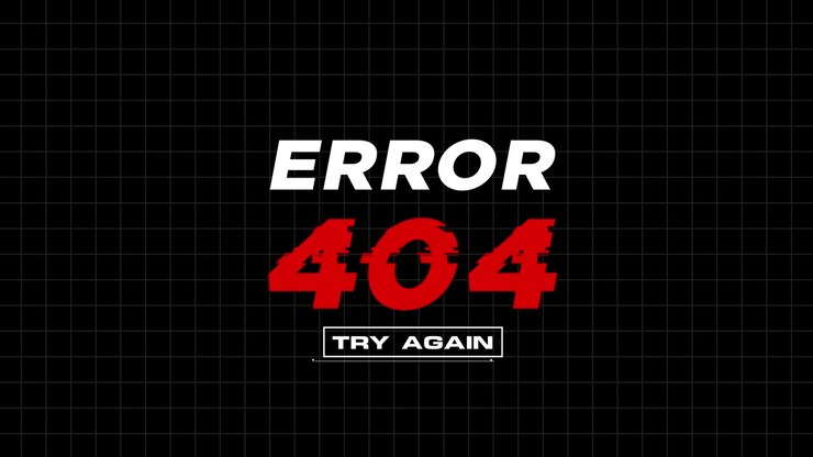 Error 404 Page with Glitch Effect and Try Again Button