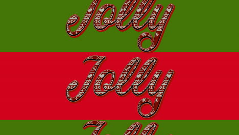 animación de texto alegre en navidad en fondo rojo y verde