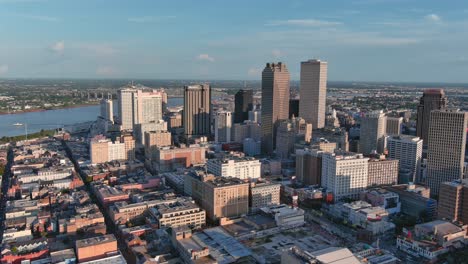 aerial of new orleans cityscape