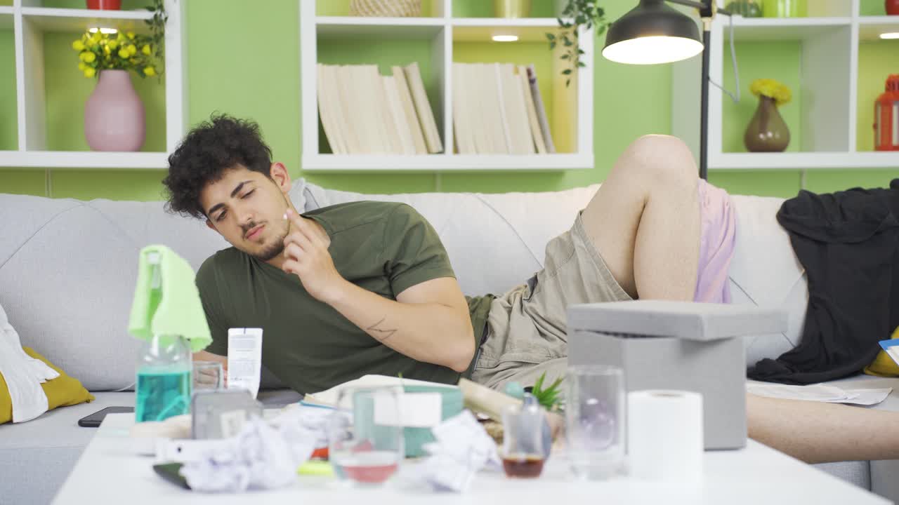 무분별하고 게으른 사람은 얼굴에 크림을 뿌립니다.