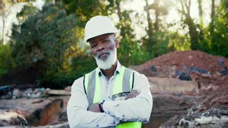 construction worker in a hard hat and safety vest on a construction site