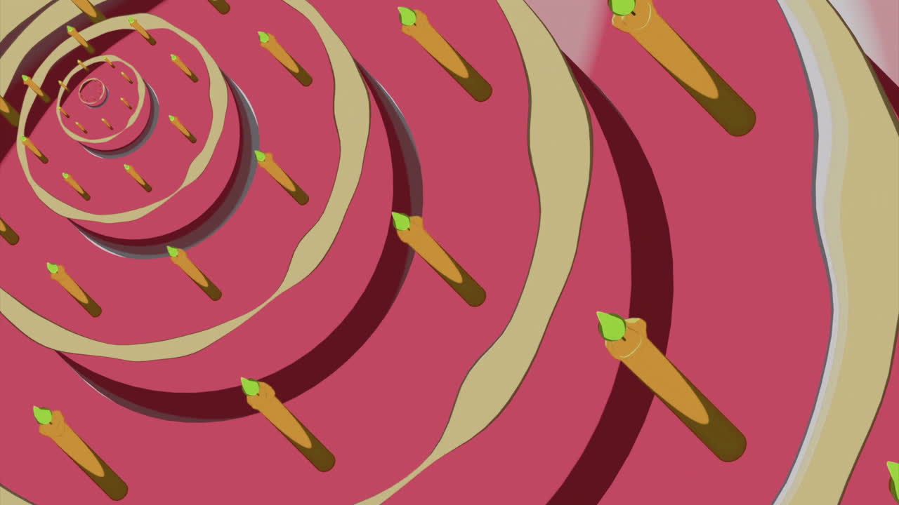 불로 된 나선형 생일 케이크