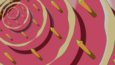 spiral birthday cake with candles