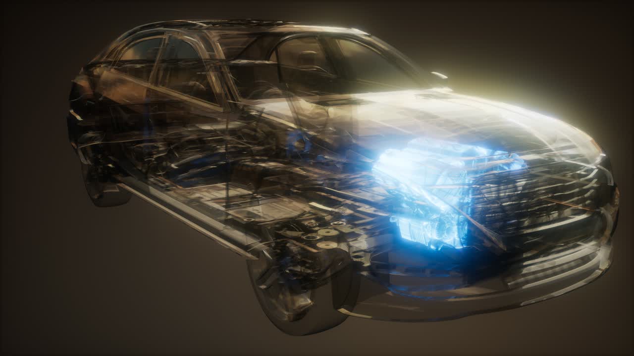 Car Engine Visible in Car
