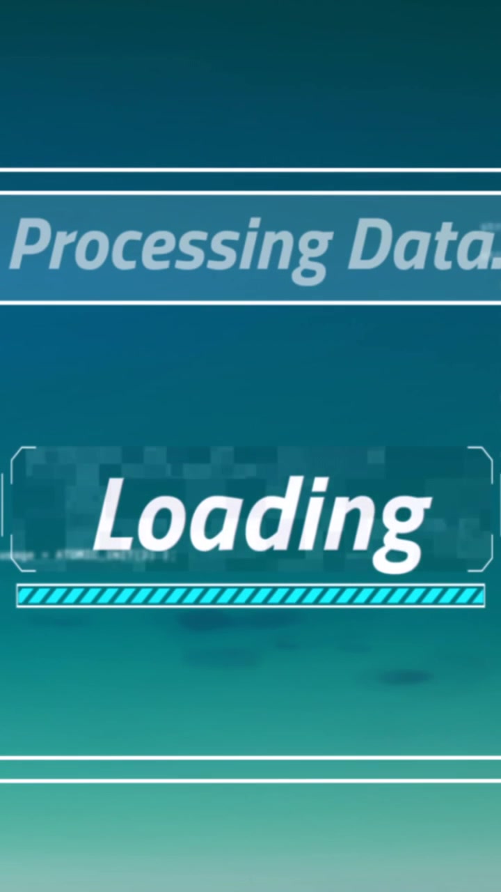 Animation of data processing on blue background